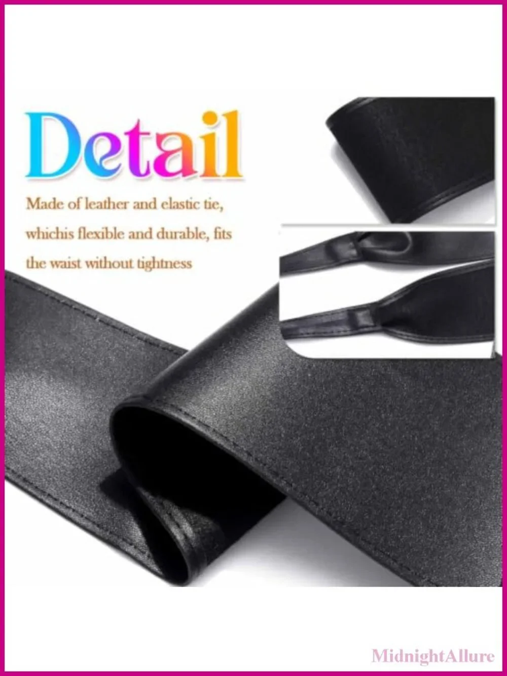 Women's Leather Obi Waist Belt Tie Wrap Around Adjustable Wide